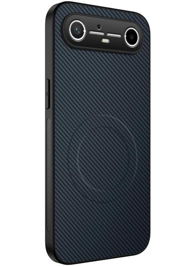 Magnetic Case Compatible with Tecno Pova Slim 5G Carbon Fiber Texture Case Built-in Magnet Anti-Fall Shockproof Protective Back Cover for Tecno Pova Slim 5G - Image 1